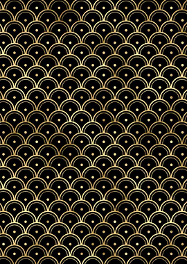 Halbkreise Muster gold