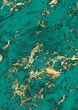 Teal Gold Marble 02