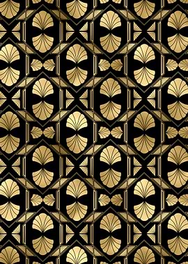 Wandbild Muschel Gold