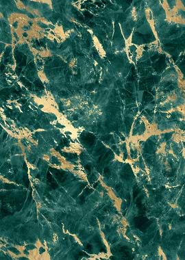 Teal Gold Marble 08