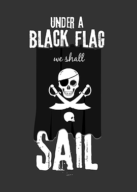Pirates Sailing Black Flag