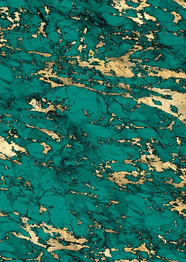 Teal Gold Marble 05