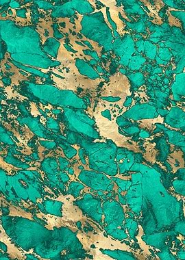 Teal Gold Marble 01