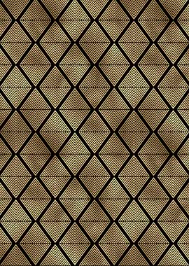 Rauten Muster Gold Schwarz