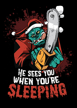 Monster Santa with text