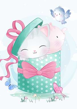 cute two little kitty