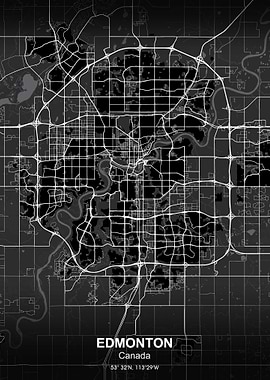 edmonton city map black