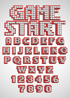 Gamer Pixel Alphabet ABC