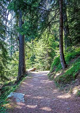 Hiking pathway in the Alps