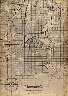 minneapolis vintage map