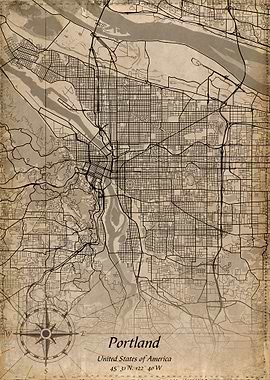 portland vintage map