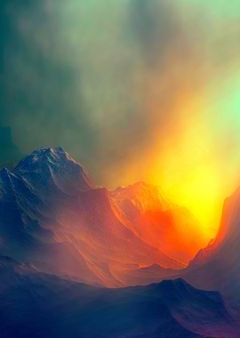 Sunset in the Mountains