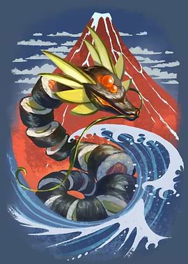 Japanese Sushi Dragon Roll