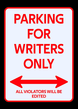 Writer Parking sign