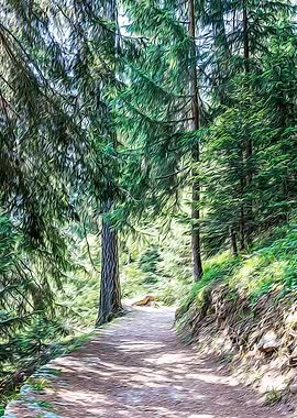 Hiking pathway in the Alps