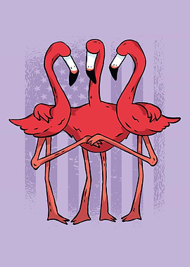 flamingos American flag