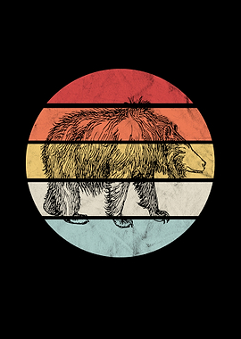 Retro Grizzly Bear