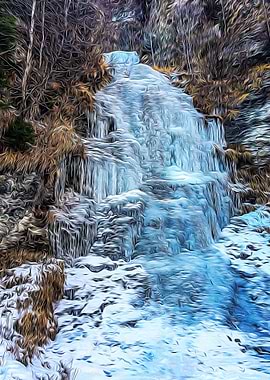 Ice waterfall on the Alps