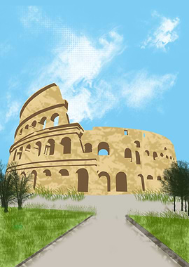 Rom Colosseum Italy paint