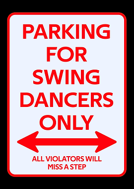 Dancers Parking sign