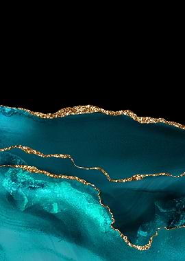 Teal Gold Agate 07