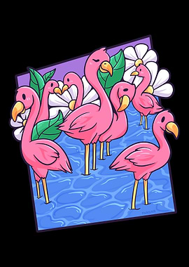 Flamingo Family Friends Pi