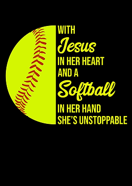 Softball Jesus in Heart