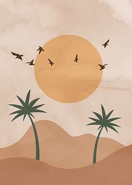 Desert Palm Sun Print