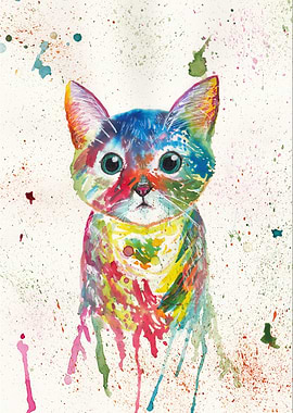 Cute watercolor cat