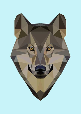 Brown Wolf Graphic Polygon