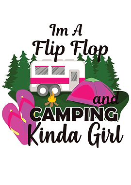 Camping Flip Flop Girl
