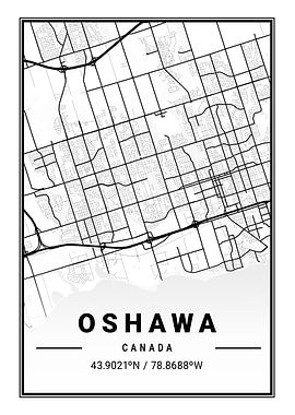 Oshawa Light City Map