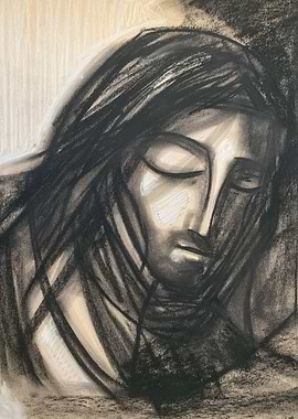 Jesus Christ Face charcoal