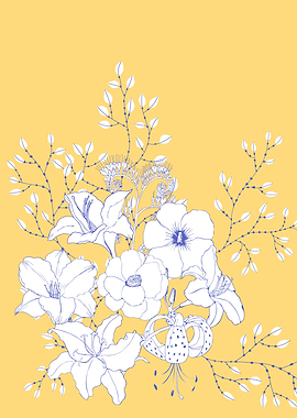 Bouquet of flowers and sun