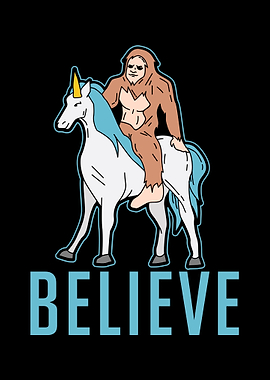 Funny Sasquatch riding Uni