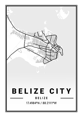 Belize City Light City Map