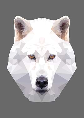 White Wolf Polygon Graphic