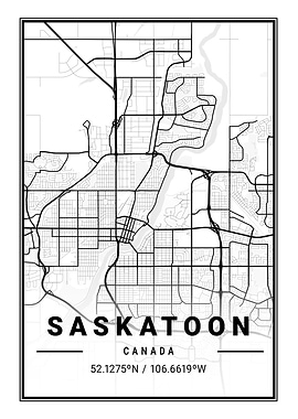 Saskatoon Light City Map