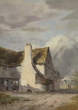 Cottage by a country lane.