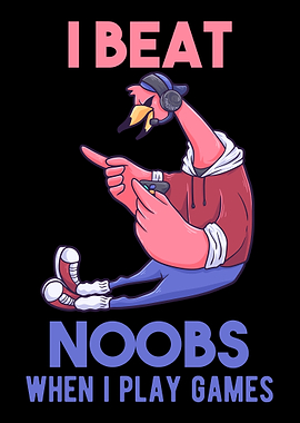 Gamer Noob Flamingo funny