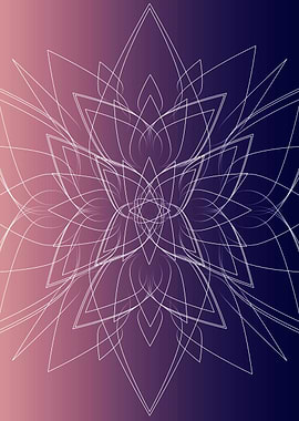 Red blue floral mandala