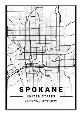 Spokane Light City Map