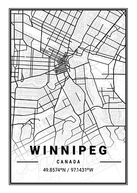 Winnipeg Light City Map
