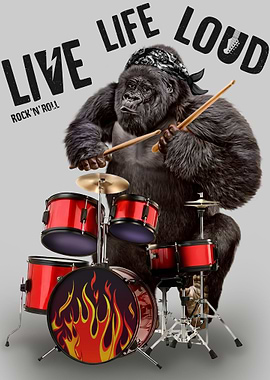 Punk Rock Gorilla Drummer