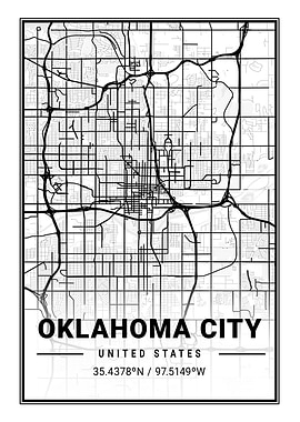Oklahoma City Light Map