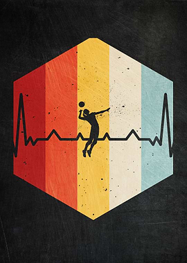 Volleyball Retro Heartbeat