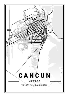 Cancun Light City Map