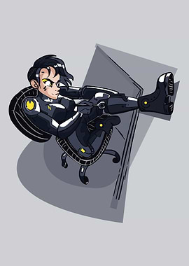 Android woman on chair