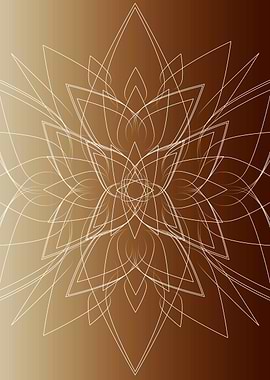 Golden floral mandala