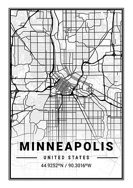 Minneapolis Light City Map